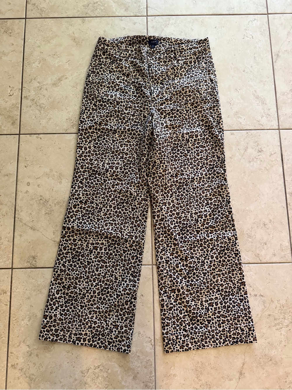 J.Crew Lizzie Wide Leg Pant Cheetah Print Size 30